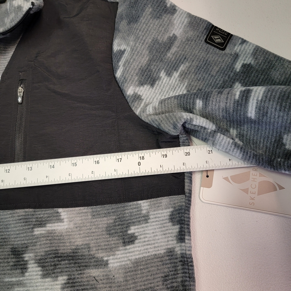 SKECHERS‎ Golounge Boundless Fleece Recovery Jacket Gray Black Camo Men's S - Picture 3 of 7